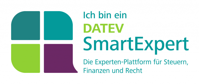 Siegel „Ich bin ein DATEV SmartExpert“, die Expertenplattform der DATEV für Steuern, Finanzen und Recht